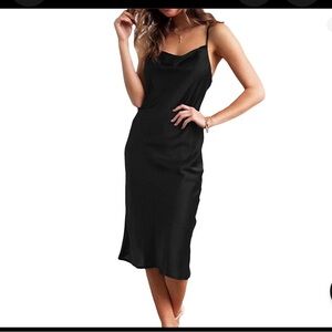 Satin Midi Slip Dress